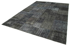 Kirk Yama Grey Patchwork Cotton Wool Handmade Area Rug 8'1'' x 11'6''