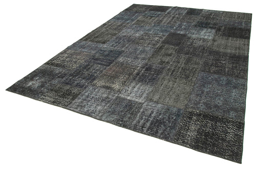 Kirk Yama Grey Patchwork Cotton Wool Handmade Area Rug 8'1'' x 11'6''