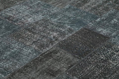 Kirk Yama Grey Patchwork Cotton Wool Handmade Area Rug 8'1'' x 11'6''