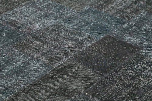 Kirk Yama Grey Patchwork Cotton Wool Handmade Area Rug 8'1'' x 11'6''