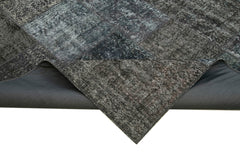 Kirk Yama Grey Patchwork Cotton Wool Handmade Area Rug 8'1'' x 11'6''