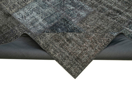 Kirk Yama Grey Patchwork Cotton Wool Handmade Area Rug 8'1'' x 11'6''