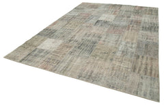Kirk Yama Grey Patchwork Cotton Wool Handmade Area Rug 8'2'' x 11'7''