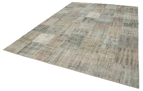 Kirk Yama Grey Patchwork Cotton Wool Handmade Area Rug 8'2'' x 11'7''
