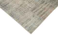 Kirk Yama Grey Patchwork Cotton Wool Handmade Area Rug 8'2'' x 11'7''