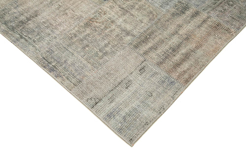 Kirk Yama Grey Patchwork Cotton Wool Handmade Area Rug 8'2'' x 11'7''