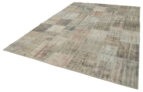 Kirk Yama Grey Patchwork Cotton Wool Handmade Area Rug 8'2'' x 11'7''