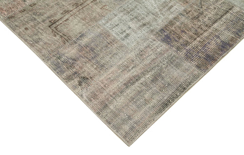 Kirk Yama Grey Patchwork Cotton Wool Handmade Area Rug 8'2'' x 11'7''
