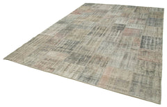Kirk Yama Grey Patchwork Cotton Wool Handmade Area Rug 8'2'' x 11'7''