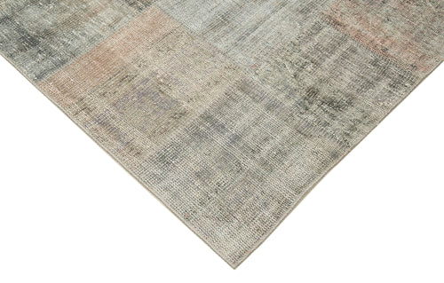 Kirk Yama Grey Patchwork Cotton Wool Handmade Area Rug 8'2'' x 11'7''