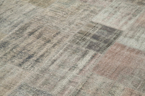 Kirk Yama Grey Patchwork Cotton Wool Handmade Area Rug 8'2'' x 11'7''
