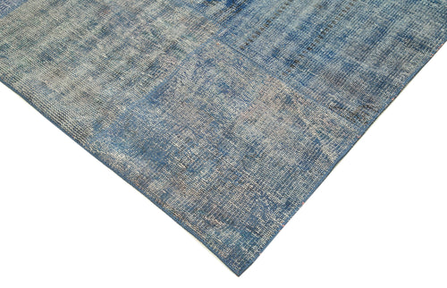 Handmade Area Rug – Kirk Yama Blue Patchwork Cotton Wool Carpet 8'0''x11'5''