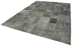 Kirk Yama Grey Patchwork Cotton Wool Handmade Area Rug 8'2'' x 11'7''