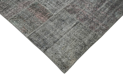 Kirk Yama Grey Patchwork Cotton Wool Handmade Area Rug 8'2'' x 11'7''
