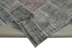 Kirk Yama Grey Patchwork Cotton Wool Handmade Area Rug 8'2'' x 11'7''
