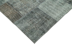 Kirk Yama Grey Patchwork Cotton Wool Handmade Area Rug 8'0'' x 11'4''