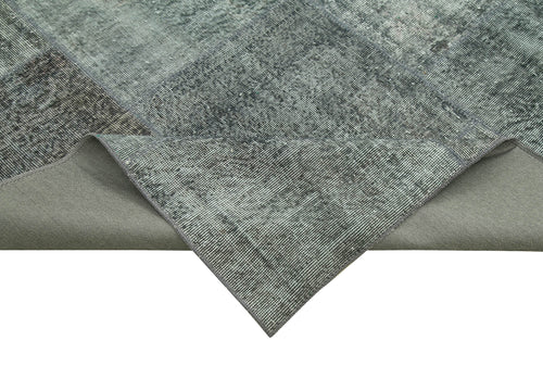 Kirk Yama Grey Patchwork Cotton Wool Handmade Area Rug 8'0'' x 11'4''