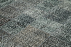 Kirk Yama Grey Patchwork Cotton Wool Handmade Area Rug 8'2'' x 11'4''