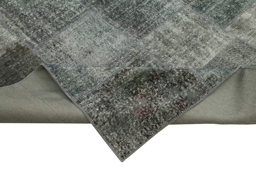 Kirk Yama Grey Patchwork Cotton Wool Handmade Area Rug 8'2'' x 11'4''