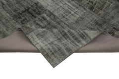 Kirk Yama Black Patchwork Cotton Wool Handmade Area Rug 8'5'' x 11'6''
