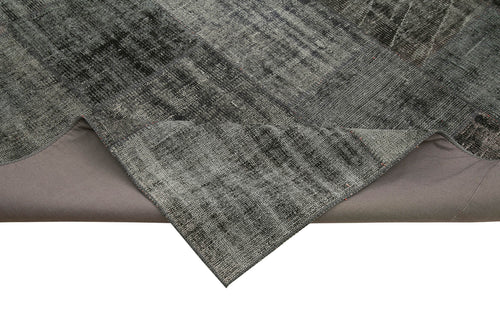 Kirk Yama Black Patchwork Cotton Wool Handmade Area Rug 8'5'' x 11'6''