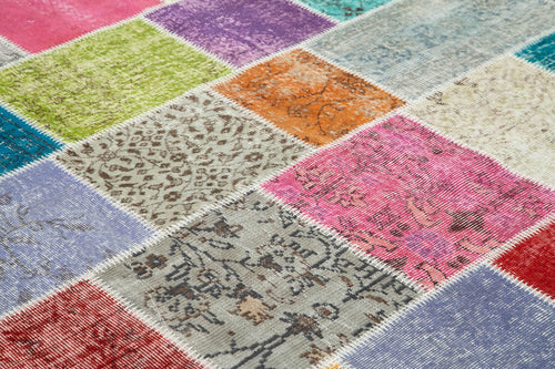 Kirk Yama Blue Patchwork Cotton Wool Handmade Area Rug 8'3'' x 9'10''