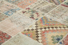 Kirk Yama Blue Patchwork Cotton Wool Handmade Area Rug 8'2'' x 9'11''