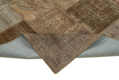 Kirk Yama Brown Patchwork Cotton Wool Handmade Area Rug 7'10'' x 10'0''