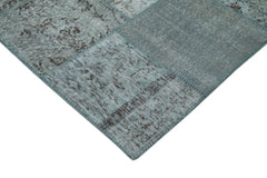 Kirk Yama Blue Patchwork Cotton Wool Handmade Area Rug 9'10'' x 13'1''