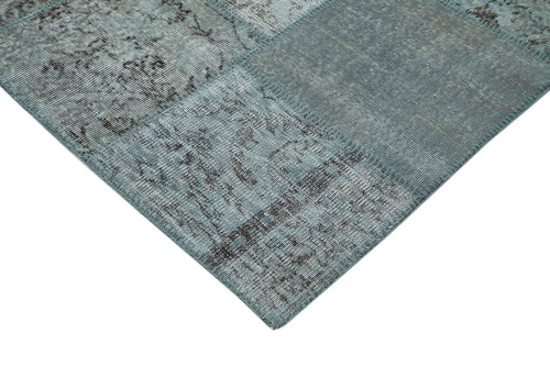 Kirk Yama Blue Patchwork Cotton Wool Handmade Area Rug 9'10'' x 13'1''