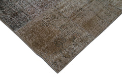 Kirk Yama Brown Patchwork Cotton Wool Handmade Area Rug 9'10'' x 13'1''