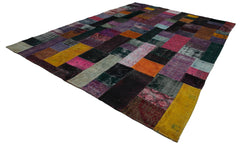 Kirk Yama Blue Patchwork Cotton Wool Handmade Area Rug 9'7'' x 13'3''