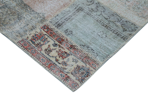 Kirk Yama Blue Patchwork Cotton Wool Handmade Area Rug 9'10'' x 13'2''