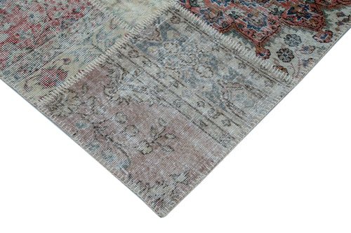 Kirk Yama Blue Patchwork Cotton Wool Handmade Area Rug 9'10'' x 13'3''