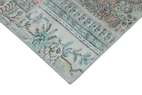 Kirk Yama Blue Patchwork Cotton Wool Handmade Area Rug 9'10'' x 13'1''