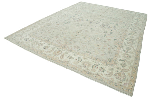 Persian Beige Classic Cotton Wool Handmade Area Rug 8'10'' x 11'6''
