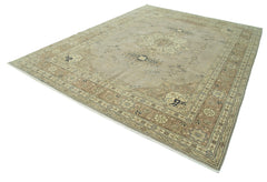 Persian Beige Classic Cotton Wool Handmade Area Rug 9'0'' x 12'1''