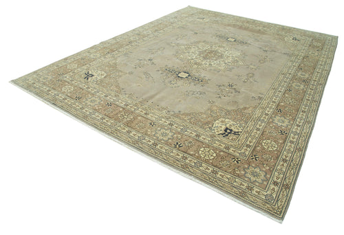 Persian Beige Classic Cotton Wool Handmade Area Rug 9'0'' x 12'1''