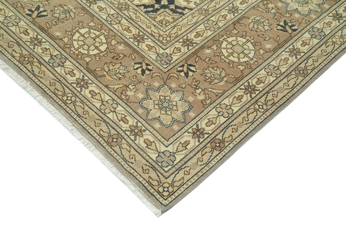 Persian Beige Classic Cotton Wool Handmade Area Rug 9'0'' x 12'1''