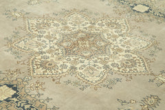 Persian Beige Classic Cotton Wool Handmade Area Rug 9'0'' x 12'1''