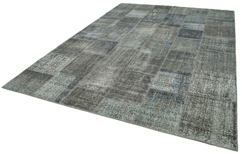 Kirk Yama Grey Patchwork Cotton Wool Handmade Area Rug 8'2'' x 11'6''