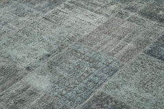 Kirk Yama Grey Patchwork Cotton Wool Handmade Area Rug 8'2'' x 11'6''