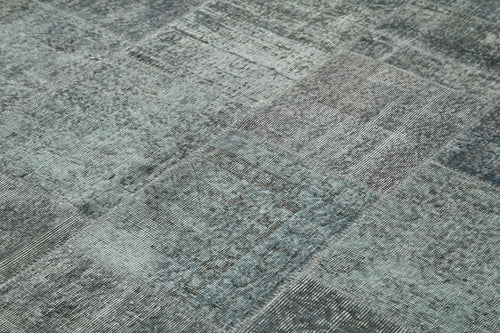 Kirk Yama Grey Patchwork Cotton Wool Handmade Area Rug 8'2'' x 11'6''