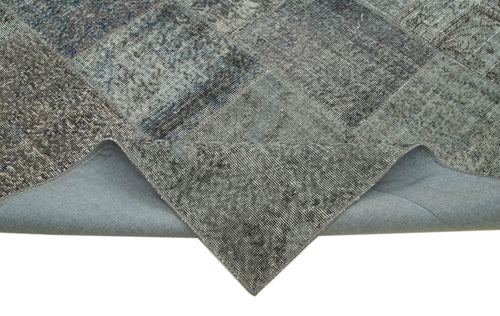 Kirk Yama Grey Patchwork Cotton Wool Handmade Area Rug 8'2'' x 11'6''