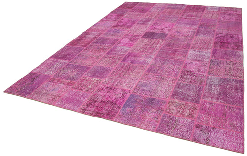 Kirk Yama Pink Patchwork Cotton Wool Handmade Area Rug 8'2'' x 11'6''