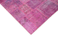Kirk Yama Pink Patchwork Cotton Wool Handmade Area Rug 8'2'' x 11'6''