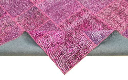 Kirk Yama Pink Patchwork Cotton Wool Handmade Area Rug 8'2'' x 11'6''