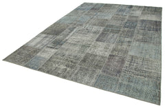 Kirk Yama Grey Patchwork Cotton Wool Handmade Area Rug 8'2'' x 11'6''