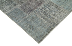 Kirk Yama Grey Patchwork Cotton Wool Handmade Area Rug 8'2'' x 11'6''