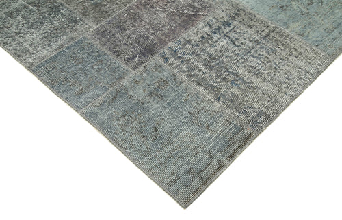 Kirk Yama Grey Patchwork Cotton Wool Handmade Area Rug 8'2'' x 11'6''